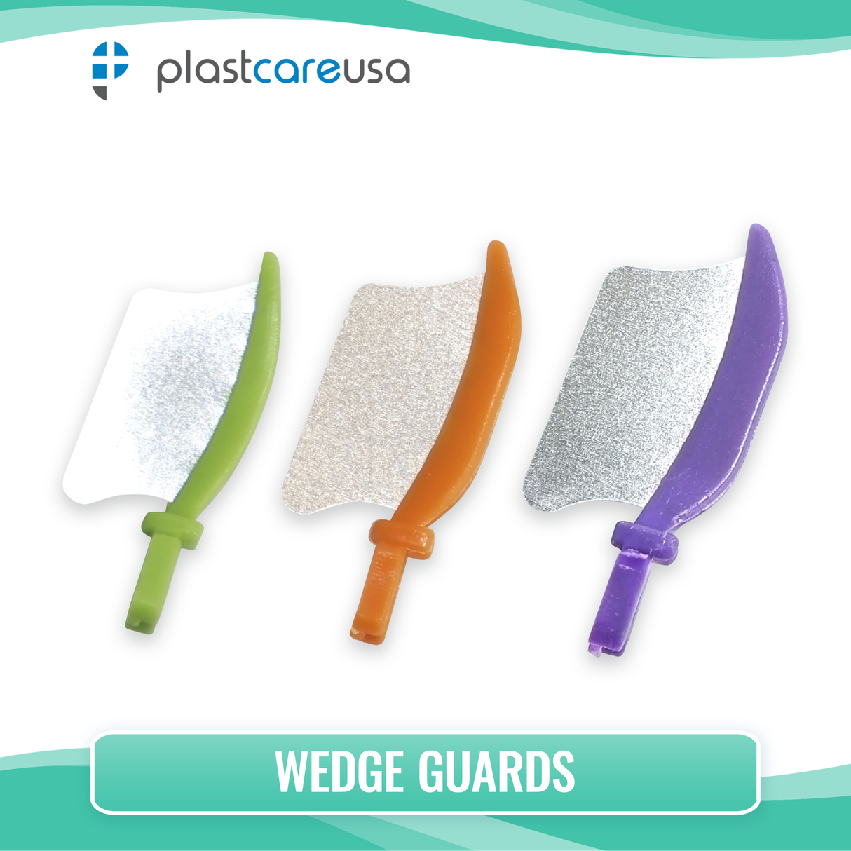 Small Autoclavable Dental Wedge Guards, Green Interproximal Diastema, 10/Pk