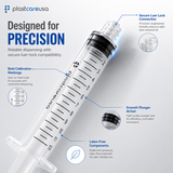100 12ml (12cc) Luer Lock Disposable Syringes – Non-Sterile for Saline, Oral Medicine, and Precision Use
