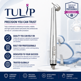 Tulip ST-HS45 Surgical High Speed Handpiece – 45° Push Button, 4-Hole, Stainless Steel, Autoclavable Dental Handpiece
