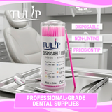 TULIP Fine Micro Applicator Brushes – Pink (1.5mm) | (4 kegs of 100) (400 Total)