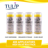TULIP Fine Micro Applicator Brushes – Yellow (1.5mm) | (4 kegs of 100) (400 Total)