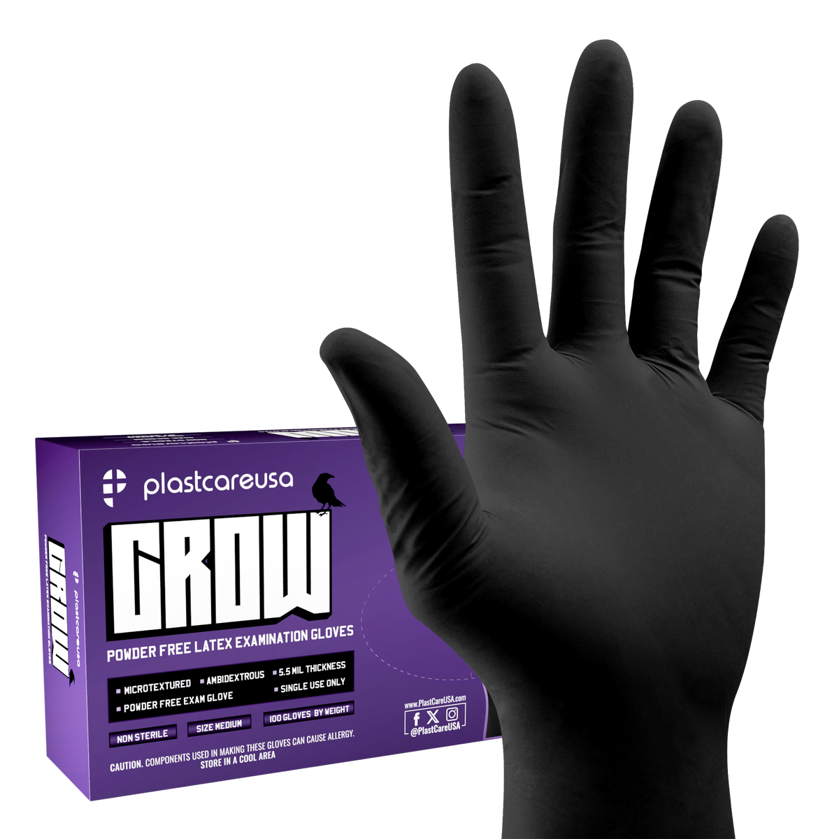 6000 Large 5.5 mil Black Latex Gloves (60 Boxes)