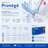1000 Extra Small XS Aurelia Protege Blue Nitrile 4 mil Powder Free Examination Gloves (10 Boxes)