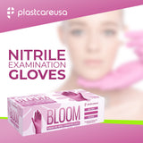 1000 MEDIUM Pink Nitrile Exam Premium Gloves (Powder & Latex Free), PlastCare USA Bloom - My DDS Supply