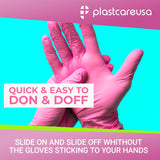 1000 EXTRA SMALL XS Pink Nitrile Exam Premium Gloves (Powder & Latex Free), PlastCare USA Bloom - My DDS Supply