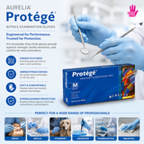 1000 Medium Aurelia Protege 4 mil Blue Nitrile Powder Free Examination Gloves (10 Boxes)