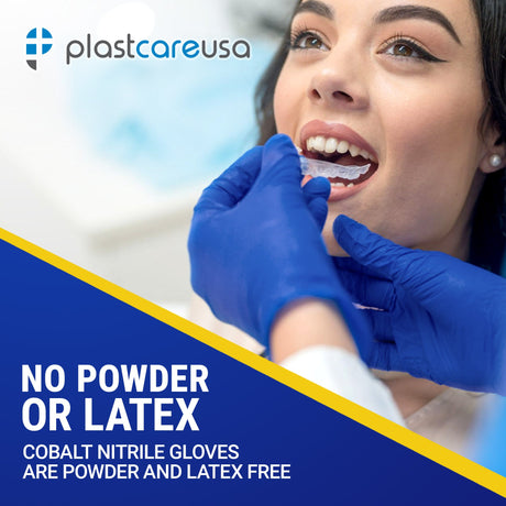 2000 PlastCare USA MEDIUM Cobalt-200 Indigo Blue Nitrile Exam Premium Gloves (Powder & Latex Free) (200 Gloves/Box) - My DDS Supply