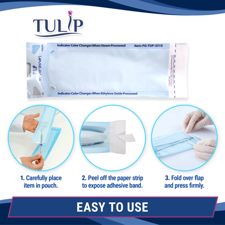 10,000 3.5" x 5.25" Self-Sealing Sterilization Pouches by TULIP (50 Boxes of 200) *Bulk Special*