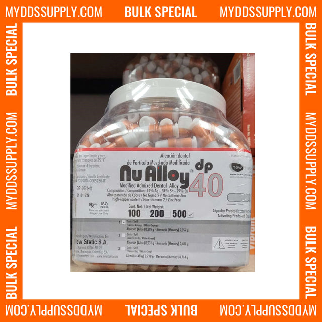 500 Alloy Amalgam 1 Spill 40% Regular Set, Dispersed Phase, Zinc Free - My DDS Supply