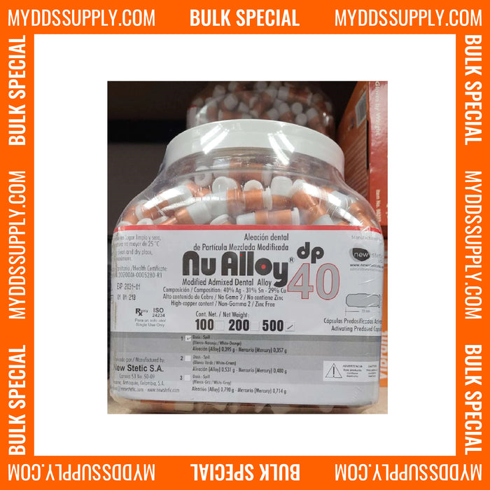 500 Alloy Amalgam 1 Spill 40% Regular Set, Dispersed Phase, Zinc Free - My DDS Supply