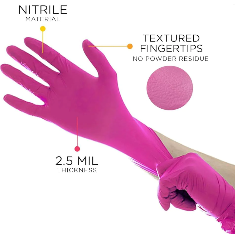 12000 SMALL Pink Nitrile Gloves, Aurelia Blush, 2.5 Mil (60 Boxes) *Bulk Special*