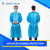 50 Blue Disposable Isolation Lab Gowns with Knitt Cuffs for Medical Dental Hospital - My DDS Supply