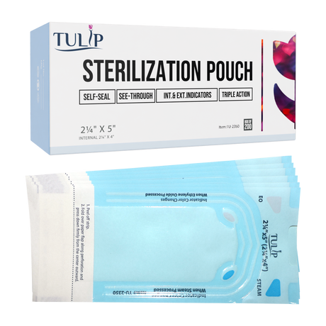 10,000 2.25" x 5" Self-Sealing Sterilization Pouches by TULIP (50 Boxes of 200)
