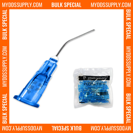 2000 Blue Etch Pre-Bent Applicator Needle Tips, 25 Gauge (20 Bags of 100) *Bulk Special* - My DDS Supply
