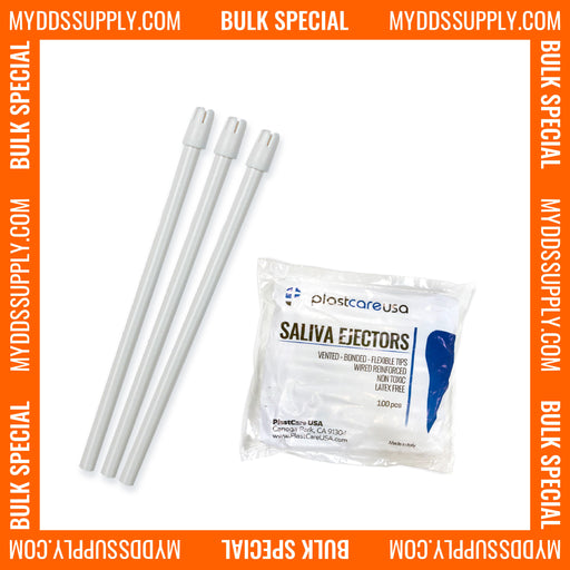 6000 White Saliva Ejectors (60 Bags, 6 Cases) - My DDS Supply