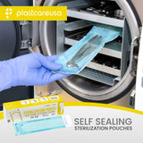 Worn Box-New 1000 2.25" x 9" Self-Sealing Sterilization Pouches by PlastCare USA