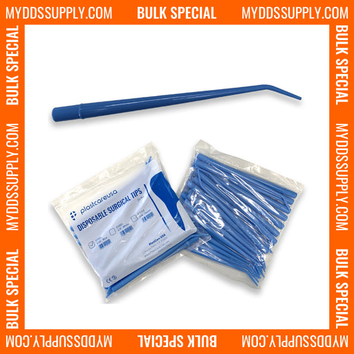 250 x Small Blue 1/16" Surgical Aspirator Aspirating Suction Tips (10 Bags) - My DDS Supply