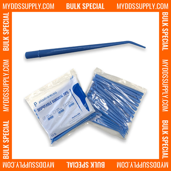 250 x Small Blue 1/16" Surgical Aspirator Aspirating Suction Tips (10 Bags) - My DDS Supply