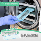 Worn Box-New 1000 2.75" x 10" Self-Sealing Sterilization Pouches by PlastCare USA