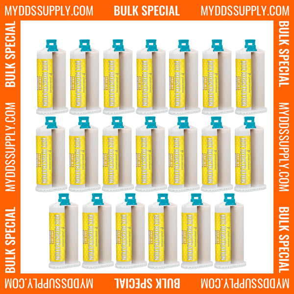 20 Bulk Unflavored Regular Set Bite Registration Material 50ml Cartridges by PlastCare USA - My DDS Supply