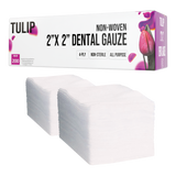 10,000 TULIP 2x2 4-Ply Non-Sterile Non-Woven Dental Gauze Sponges