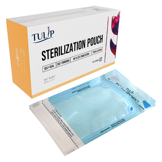 10,000 3.5" x 5.25" Self-Sealing Sterilization Pouches by TULIP (50 Boxes of 200)