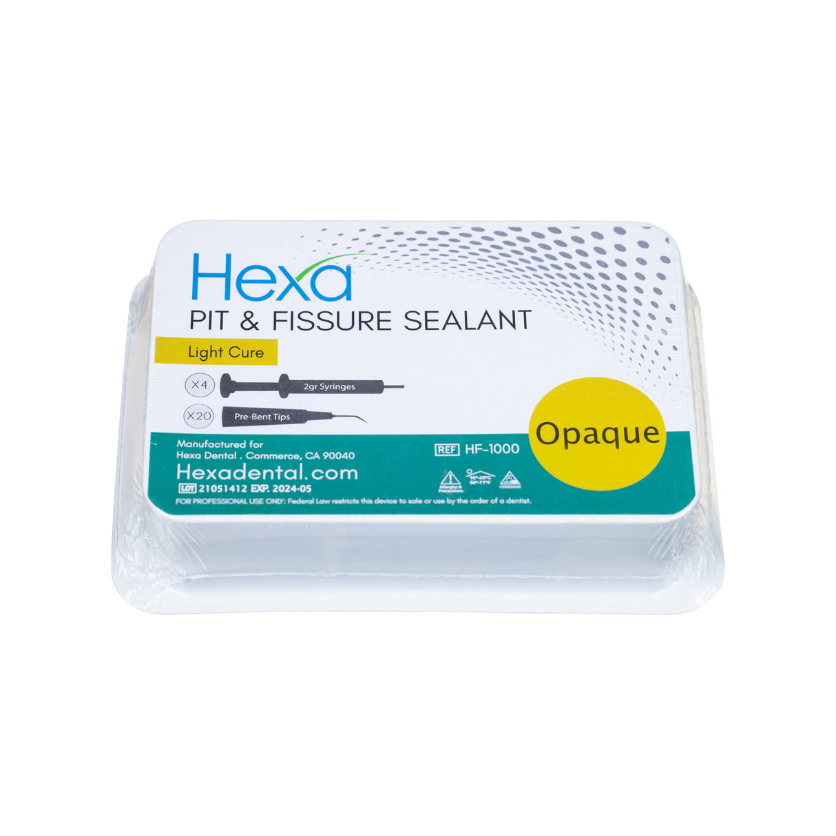 Hexa Pit & Fissure Sealant Kit (Opaque Shade) (4 x 2gm Syringes & 20 Tips)