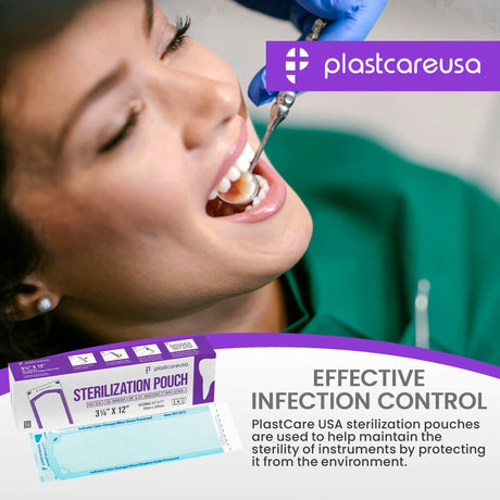 3.25" x 12" Self-Sealing Sterilization Pouches for Autoclave (Choose Quantity) by PlastCare USA - My DDS Supply