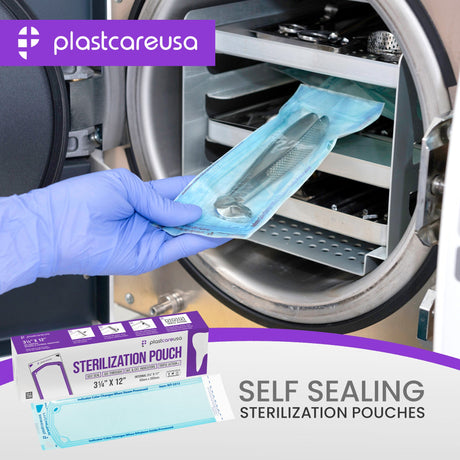 3.25" x 12" Self-Sealing Sterilization Pouches for Autoclave (Choose Quantity) by PlastCare USA - My DDS Supply