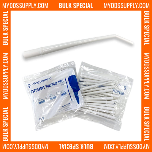 250 x Medium White 1/8" Dental Surgical Aspirator Aspirating Suction Tips (10 Bags) - My DDS Supply