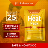 5" x 6" Instant Heat Packs for Pain Relief, Muscles, Sprains (Case of 25 Disposable Packs)