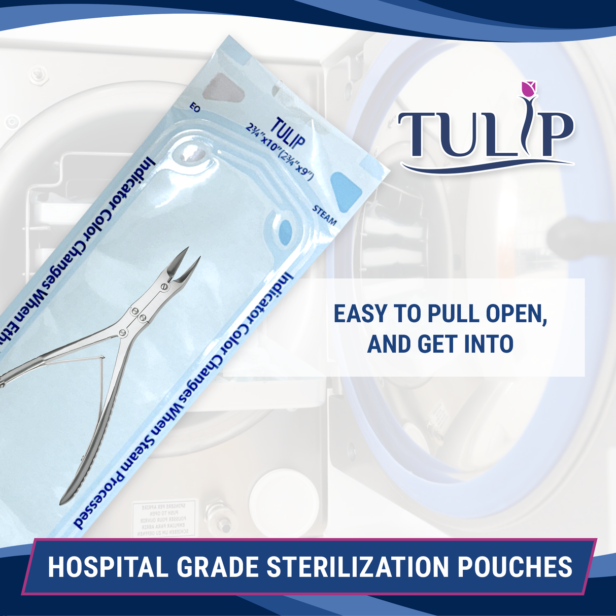 10,000 2.75" x 10" Self-Sealing Sterilization Pouches by TULIP (50 Boxes of 200) *Bulk Special*