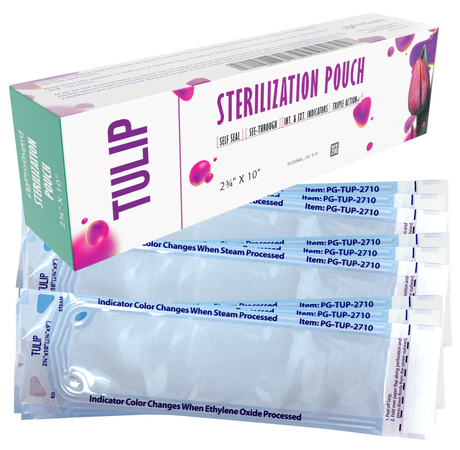 10,000 2.75" x 10" Self-Sealing Sterilization Pouches by TULIP (50 Boxes of 200)