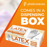 1000 Extra Small XS PlastCare USA White Latex Gloves (10 Boxes) - My DDS Supply