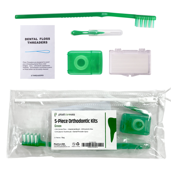 12 Pack of Green Orthodontic 5 Piece Patient Kits