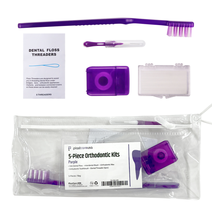 12 Pack of Purple Orthodontic 5 Piece Patient Kits