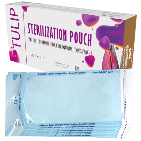 10,000 5.25" x 10" Self-Sealing Sterilization Pouches by TULIP (50 Boxes of 200)