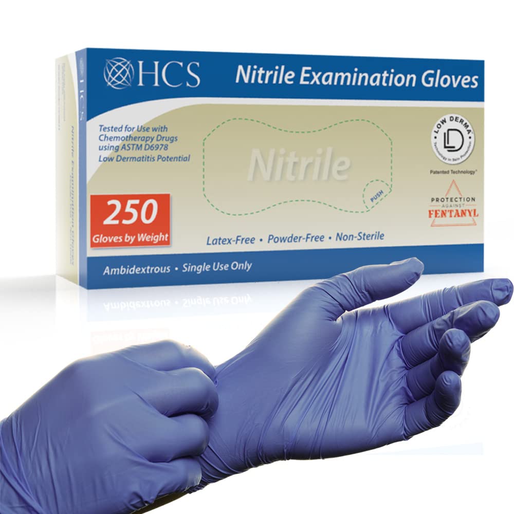 2500 Large Disposable Nitrile Exam Gloves  - Safe for use with Chemotherapy Drugs & Fentanyl