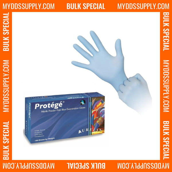 6000 Extra Small XS Aurelia Protege Blue Nitrile 4 mil Powder Free Examination Gloves (60 Boxes) *Bulk Special* - My DDS Supply