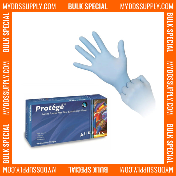 6000 Extra Small XS Aurelia Protege Blue Nitrile 4 mil Powder Free Examination Gloves (60 Boxes) *Bulk Special* - My DDS Supply