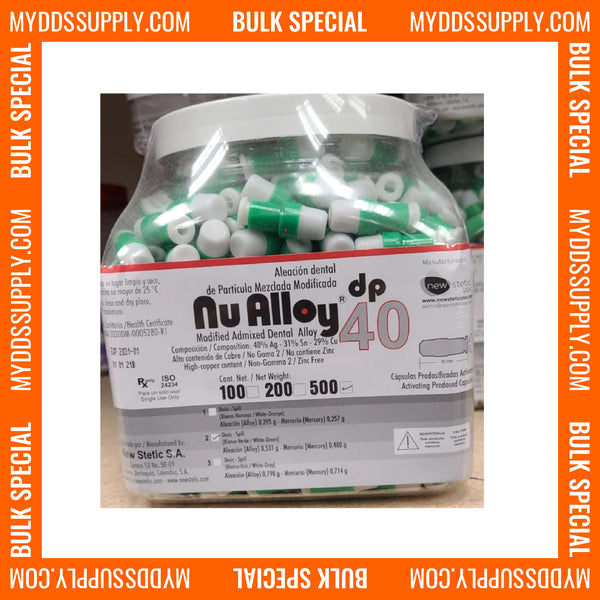 500 Alloy Amalgam 2 Spill 40% Regular Set, Dispersed Phase, Zinc Free - My DDS Supply