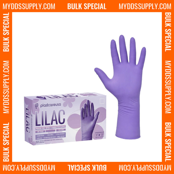 6000 LARGE Lavender Nitrile Exam Premium Gloves (Powder & Latex Free), PlastCare USA Lilac *Bulk Special* - My DDS Supply