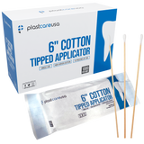 6" Cotton Tip Applicators by PlastCare USA - Box of 1000 (10 Packs of 100)