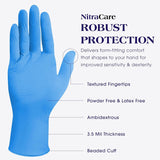 2000 Small Blue Nitrile 3.5 mil Chemo-Rated Powder Free NitraCare Examination Gloves (10 Boxes of 200)