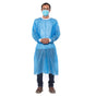 200 Blue Disposable Isolation Lab Gowns 30g with Knitt Cuffs for Medical Dental Hospital (4 Boxes of 50)