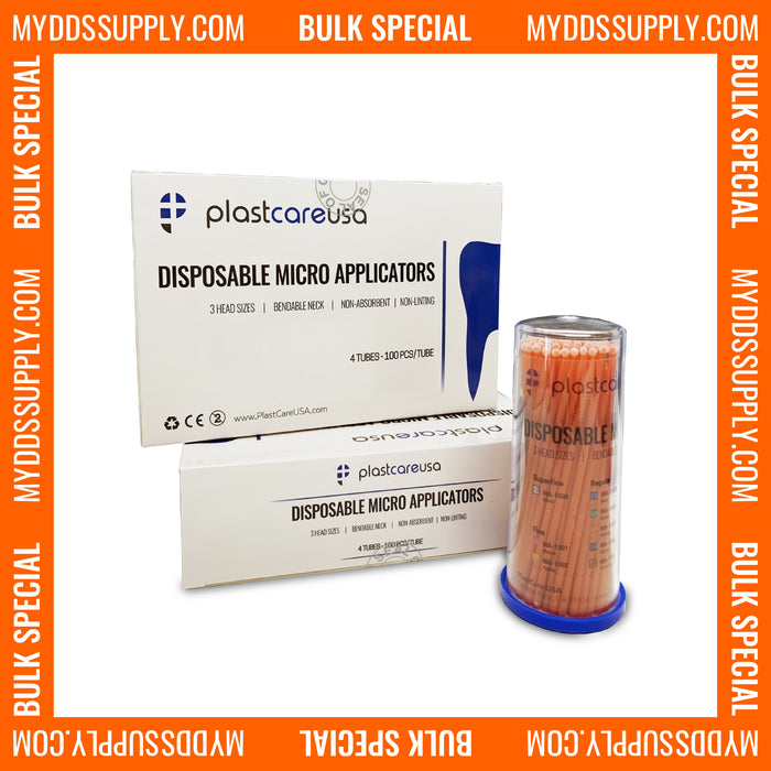 6 x 400 Regular Orange Dental Micro Applicator Brushes (4 Tubes of 100) *Bulk Special* - My DDS Supply