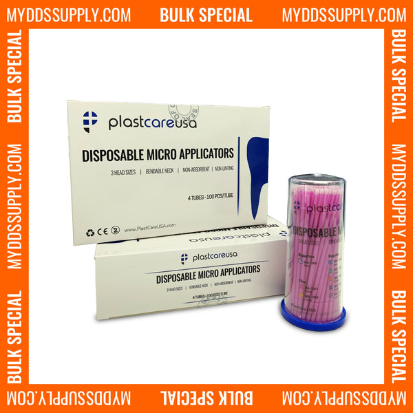 6 x 400 Fine Pink Dental Micro Applicator Brushes (4 Tubes of 100) *Bulk Special* - My DDS Supply