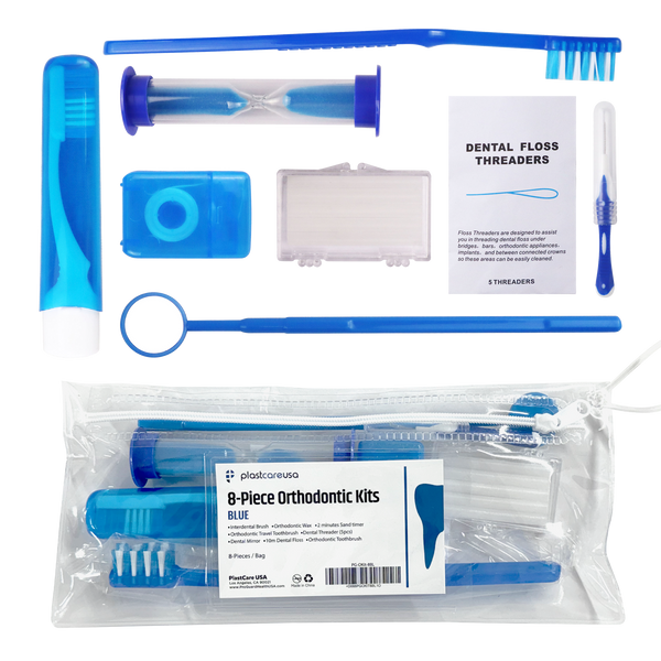 12 Pack of Blue Orthodontic 8 Piece Patient Kits