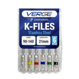 Size 90-140 21mm Assorted Endo K-Files, Endodontic K Files (Stainless Steel)