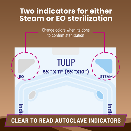 2000 5.25" x 10" Self-Sealing Sterilization Pouches by TULIP